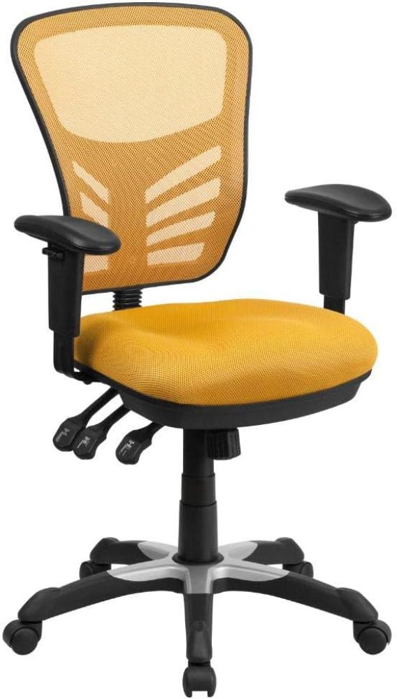 Flash Furniture Bürostuhl, Schaumstoff Mesh Nylon Stahl, Gelb-Orange, 68. 58 x 64. 77 x 112. 4 cm Bild 1