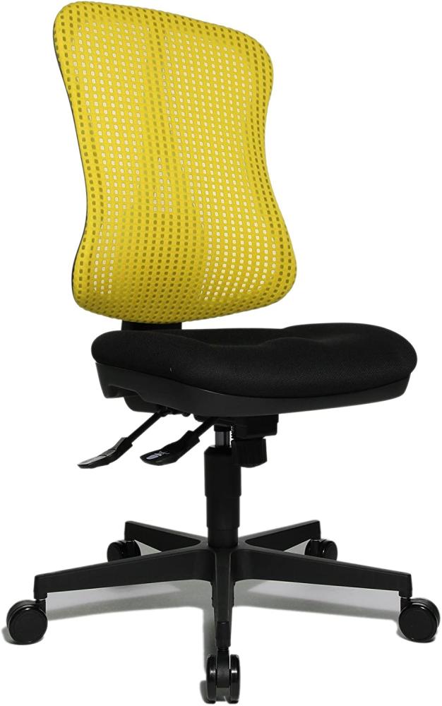 Topstar Head Point SY ergonomischer Bürostuhl, Schreibtischstuhl, Muldensitz (höhenverstellbar), Stoffbezug gelb / schwarz Bild 1
