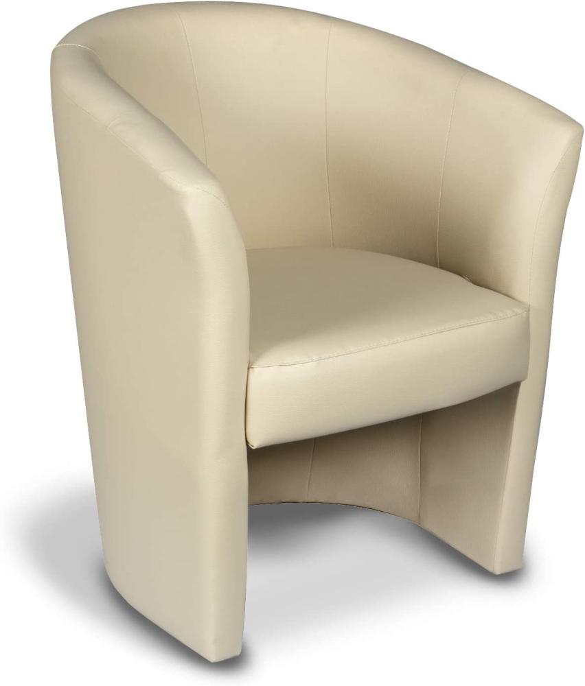 Dmora Sessel mit Kunstlederbezug, Farbe Beige, Maße 65 x 78 x 60 cm Bild 1