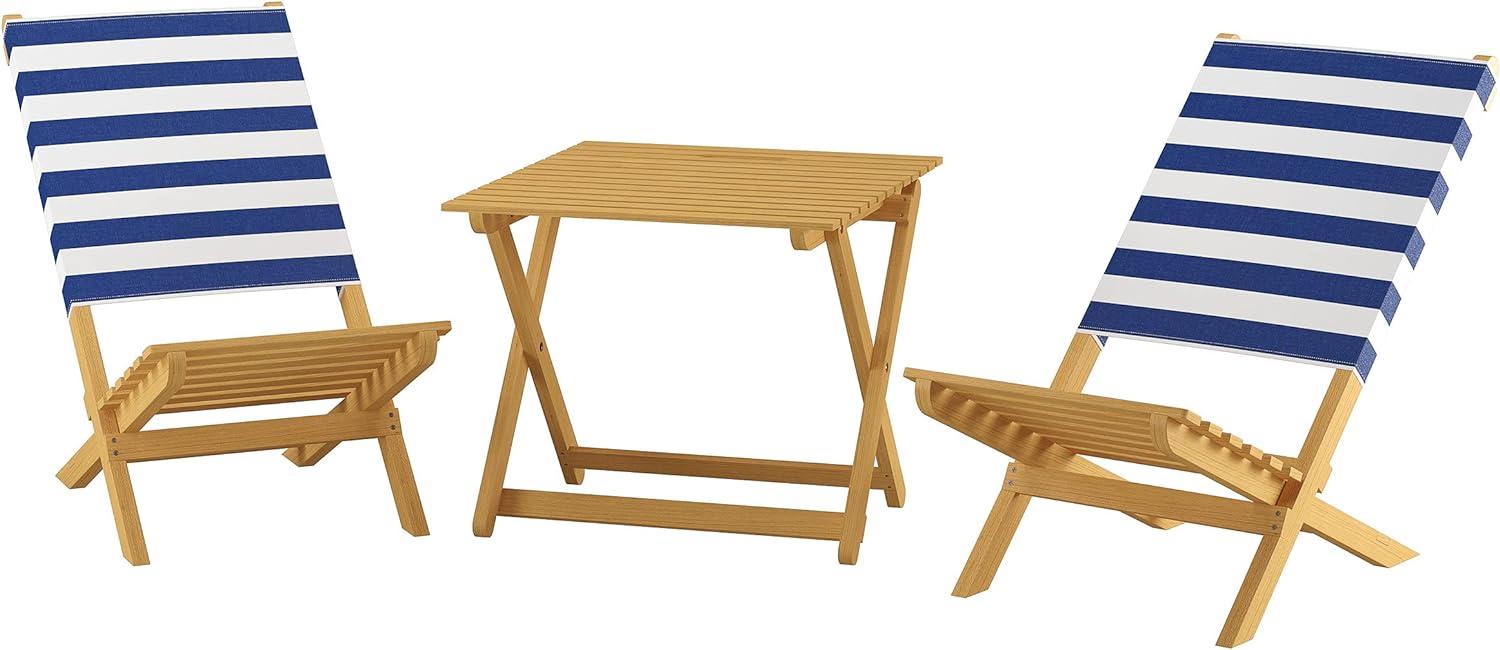 Erst-Holz V-10-351 2 Stühle mit Tisch, Buche, blau/weiß Bild 1