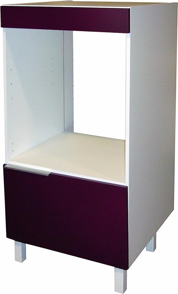 Berlioz Creations CD6FA Halbsäulenschrank für Einbaubackofen, in auberginefarbenem Hochglanz, 60 x 60 x 118 cm, 100 Prozent französische Herstellung Bild 1