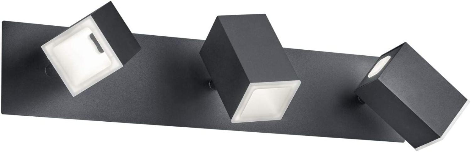 LED Wandstrahler LAGOS mit Schalter, 3-flammig, Schwarz, 45cm breit Bild 1