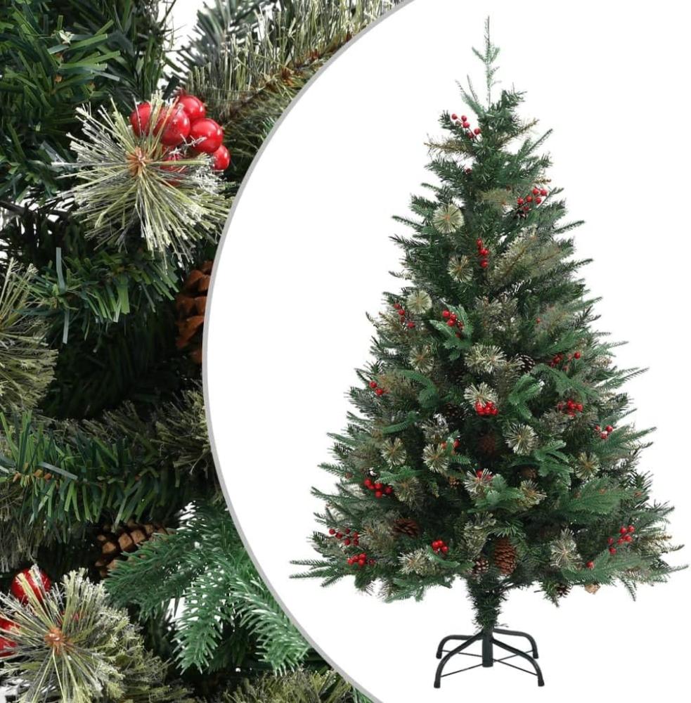 vidaXL Weihnachtsbaum mit Zapfen Grün 120 cm PVC & PE Bild 1