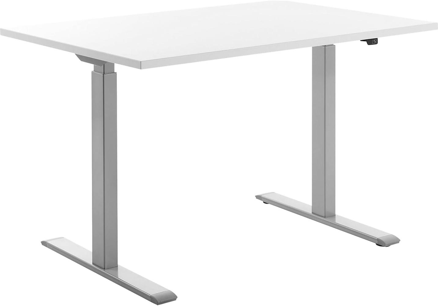 TOPSTAR | Schreibtisch | elektrisch höhenverstellbar | BxT 1200 x 800 mm | Platte weiß | Gestell grau Bild 1