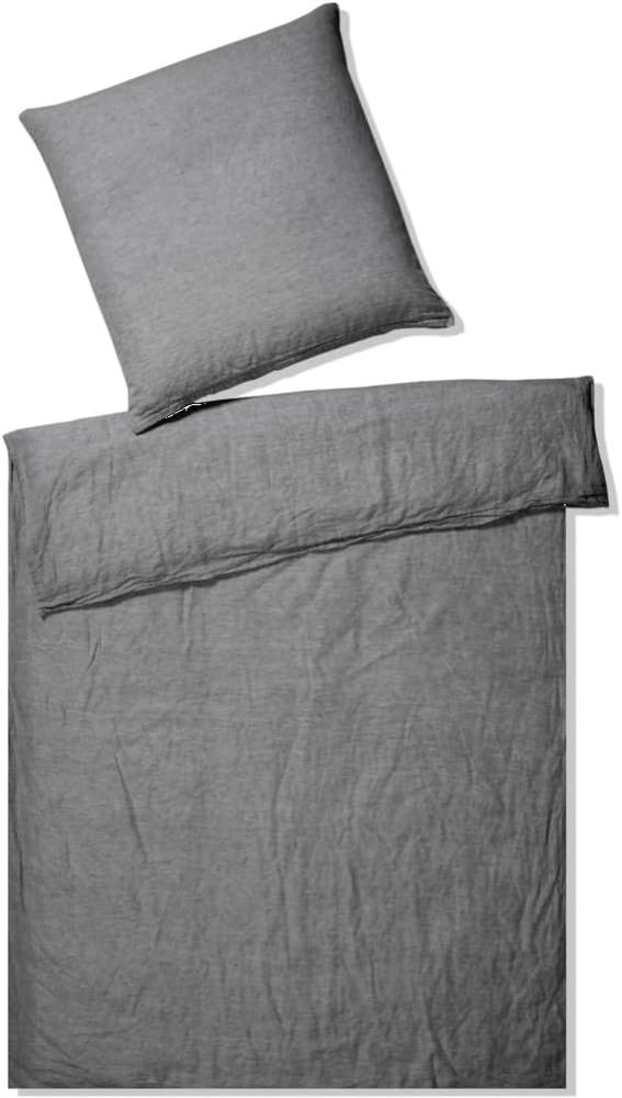 elegante Leinen Bettwäsche Breeze dunkelgrau | Kissenbezug einzeln 40x80 cm Bild 1