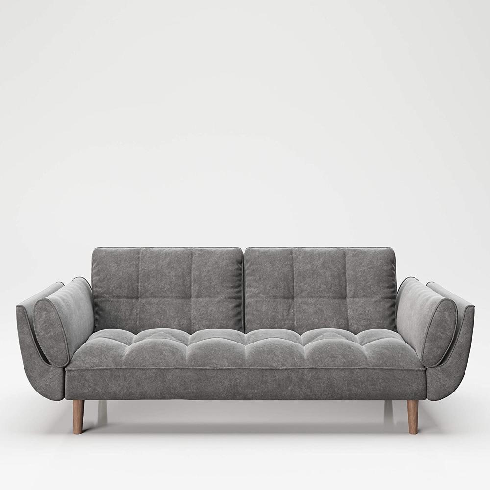 PLAYBOY HOME "SCARLETT" Sofa mit Bettfunktion, Samtstoff in Grau Bild 1