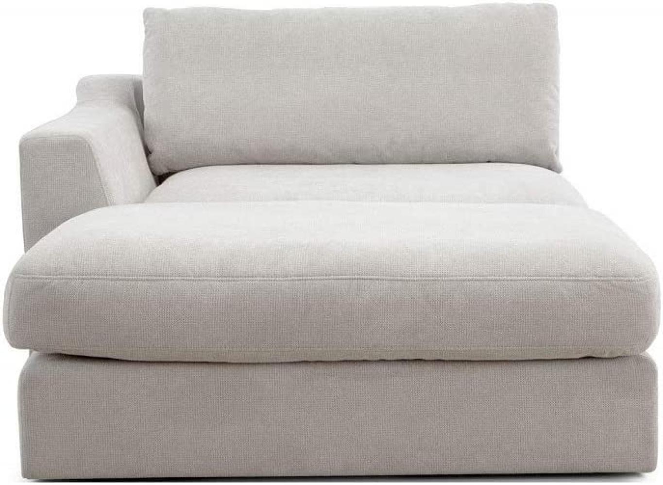 CAVADORE Sofa-Modul "Fiona" Longchair mit Armteil links / XXL-Recamiere passend zur Couchgarnitur Fiona / 139 x 90 x 199 / Webstoff beige Bild 1
