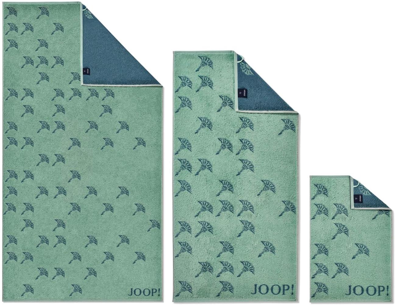 JOOP! Handtuch Handtuch Move Faded Cornflower Aqua 1691 44, Walkfrottier (1-St), Wendeoptik, Logo, Flauschig Bild 1