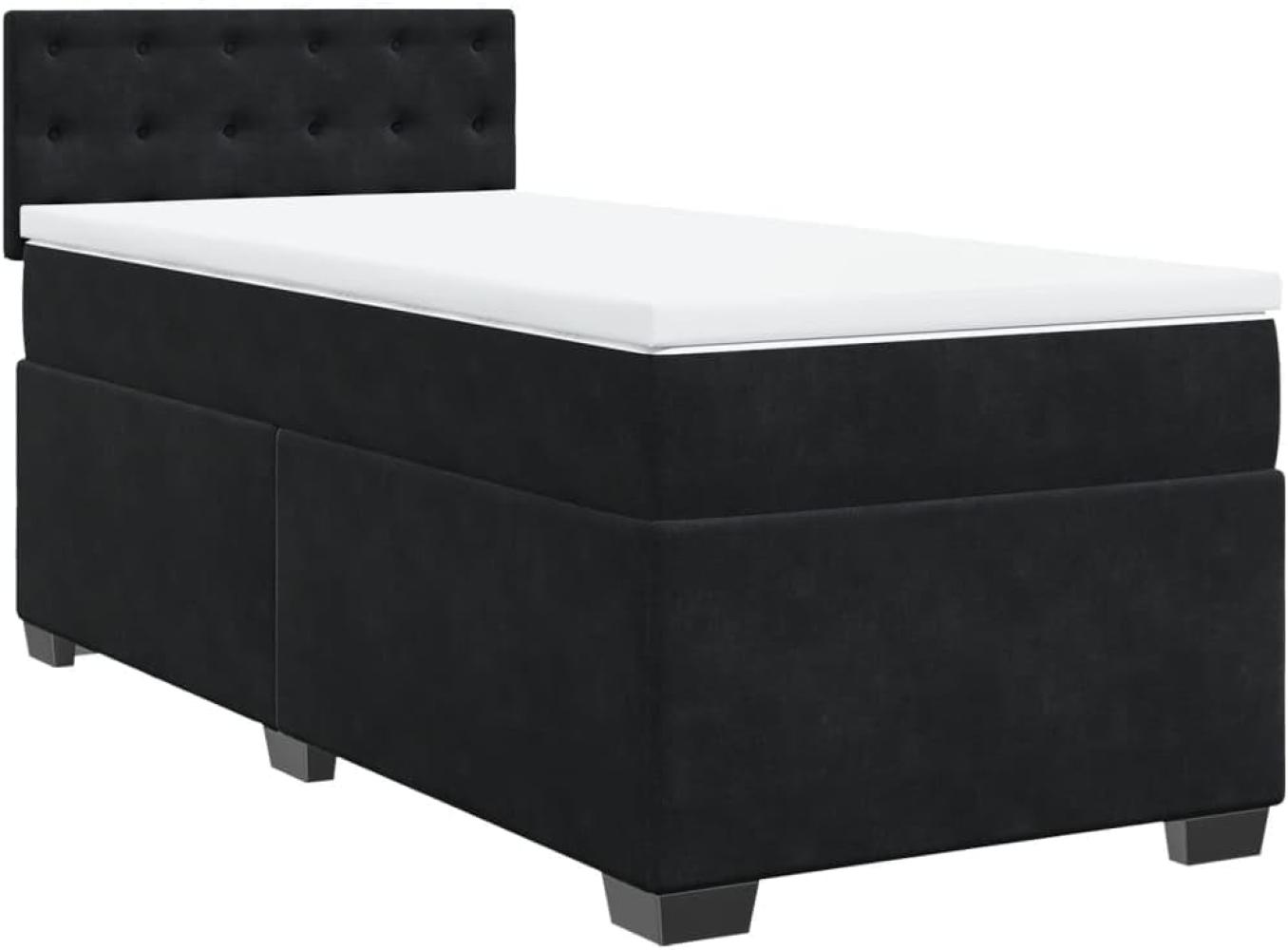 Boxspringbett mit Matratze Schwarz 90x200 cm Samt 3288512 Bild 1