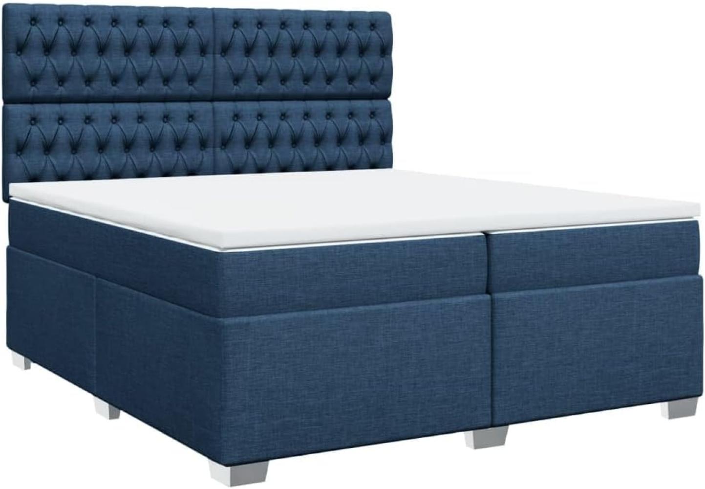 Boxspringbett mit Matratze Blau 200x200 cm Stoff 3292908 Bild 1