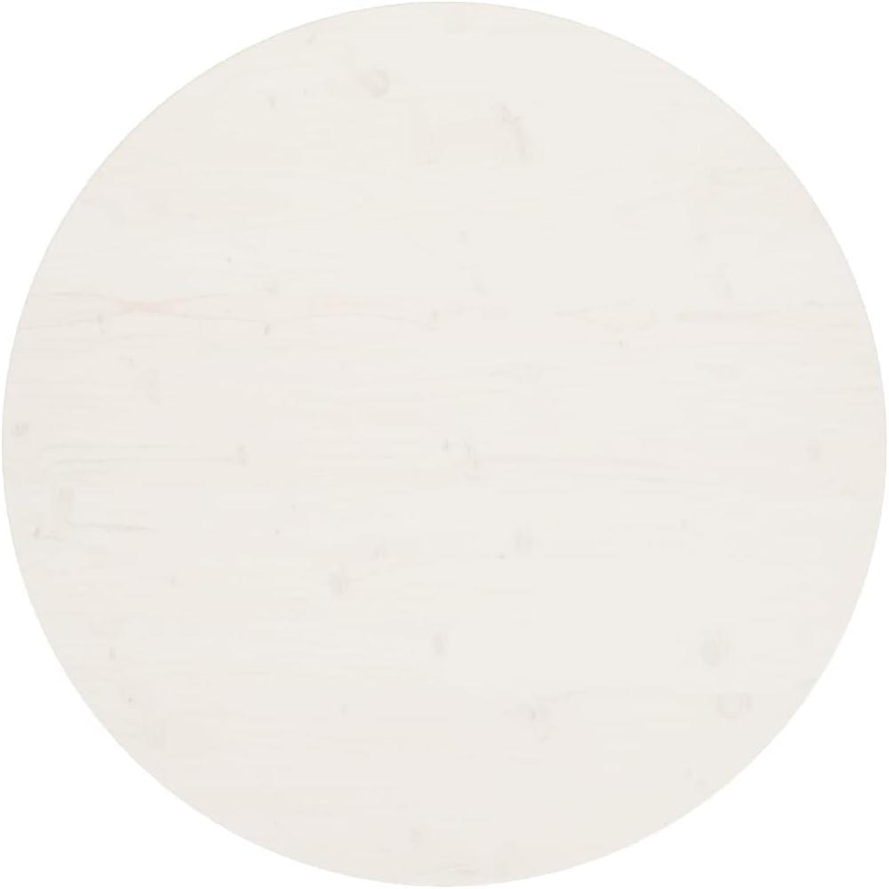 Tischplatte Weiß Ø90x2,5 cm Massivholz Kiefer Bild 1
