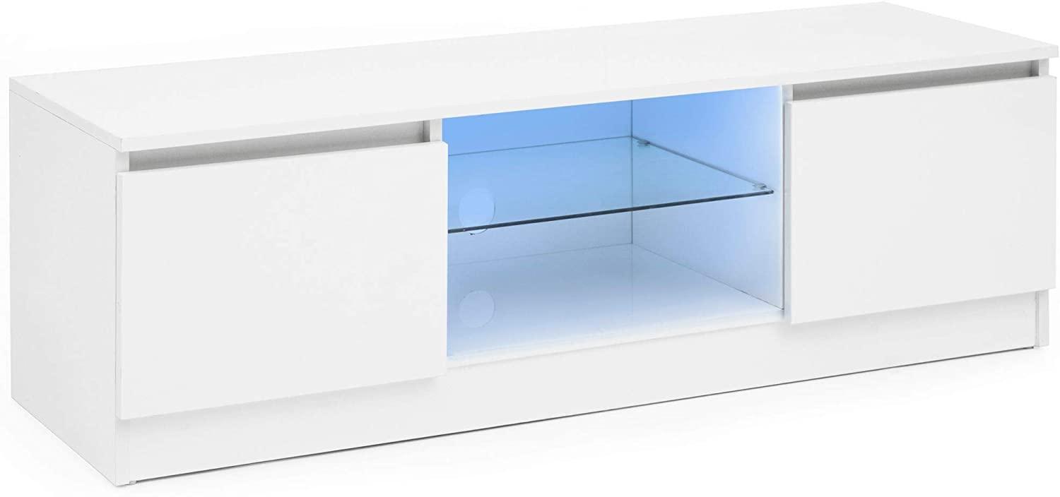 Lowboard mit LED FB51489 Weiß Hochglanz HiFi Regal 120 cm Bild 1