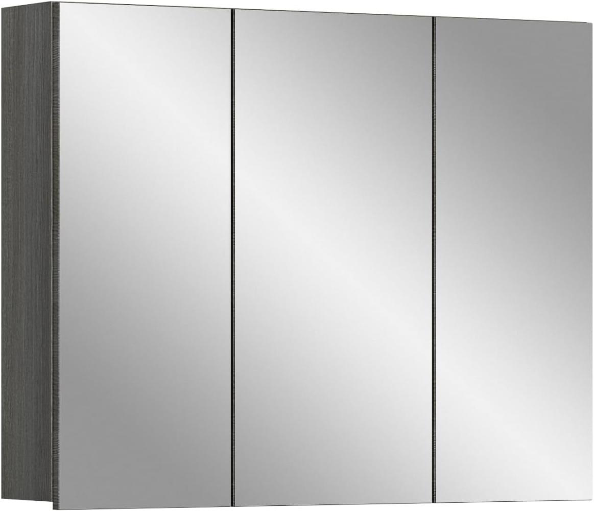 Badezimmer Spiegelschrank Silver in Rauchsilber grau 80 cm Bild 1