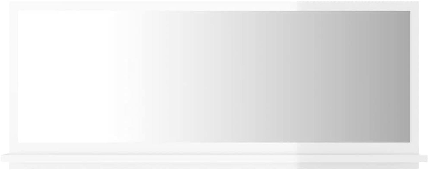 vidaXL Badspiegel Hochglanz-Weiß 90x10,5x37 cm Spanplatte Bild 1