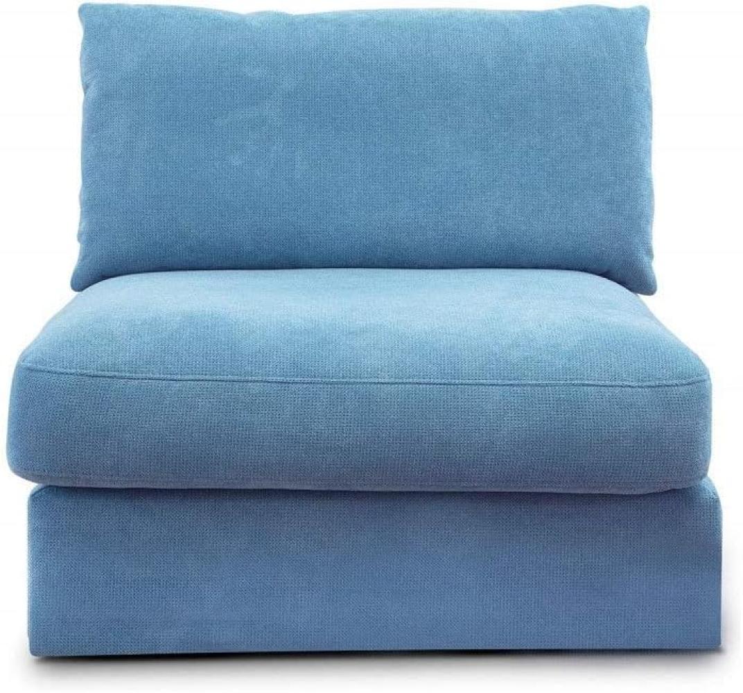 CAVADORE Sofa-Modul "Fiona" Sitzelement mit Rücken / XXL- Sessel mit Rückenlehne / 94 x 90 x 112 / Webstoff hellblau Bild 1