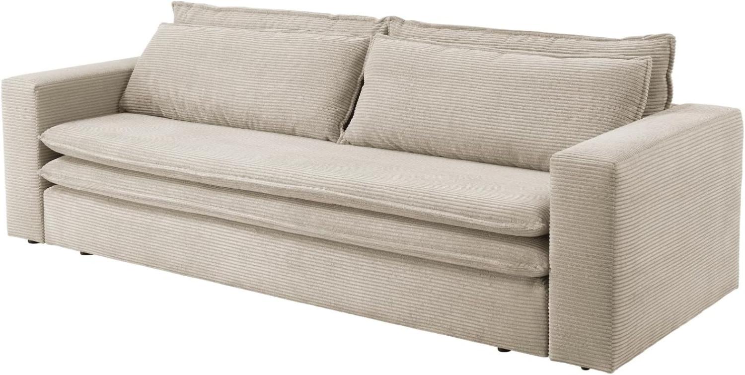 Sofa 3-Sitzer Pesaro in beige Cord Schlafsofa 244 cm Bild 1
