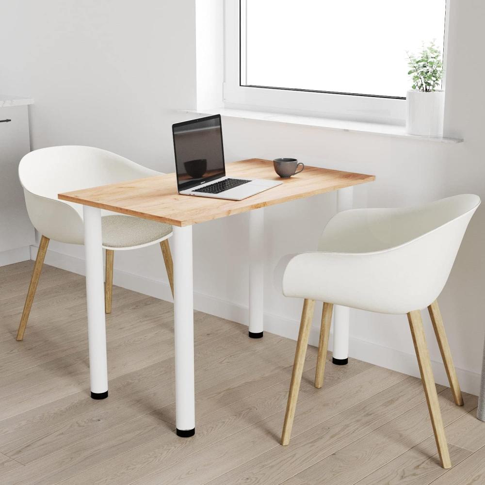 80x50 | Esszimmertisch - Esstisch - Tisch mit weißen Beinen - Küchentisch - Bürotisch | Gold Craft Bild 1