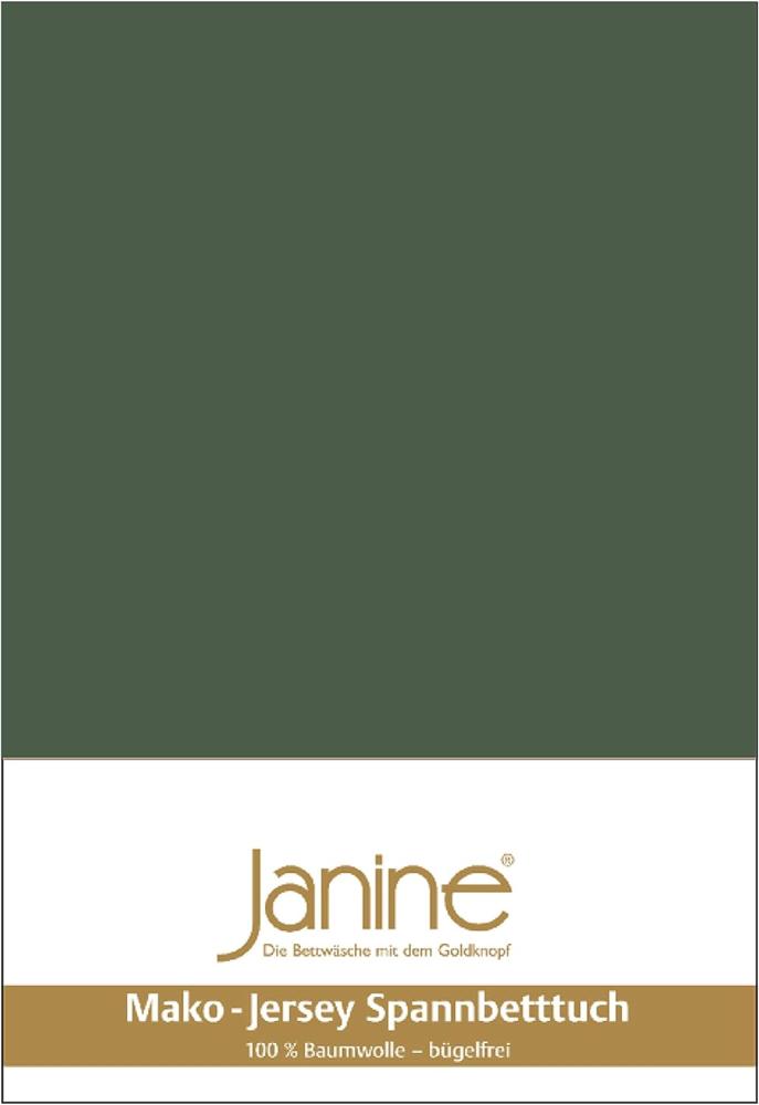 Janine Spannbetttuch MAKO-FEINJERSEY Mako-Feinjersey olivgrün 5007-76 200x200 Bild 1