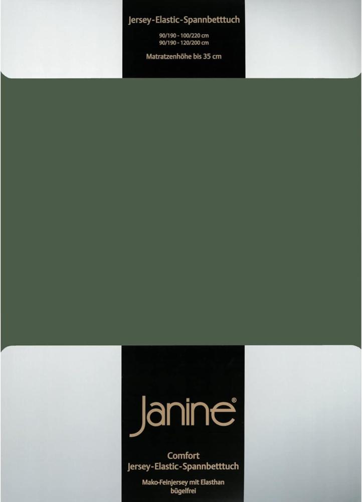 Janine Spannbetttuch ELASTIC-JERSEY Elastic-Jersey olivgrün 5002-76 150x200 Bild 1