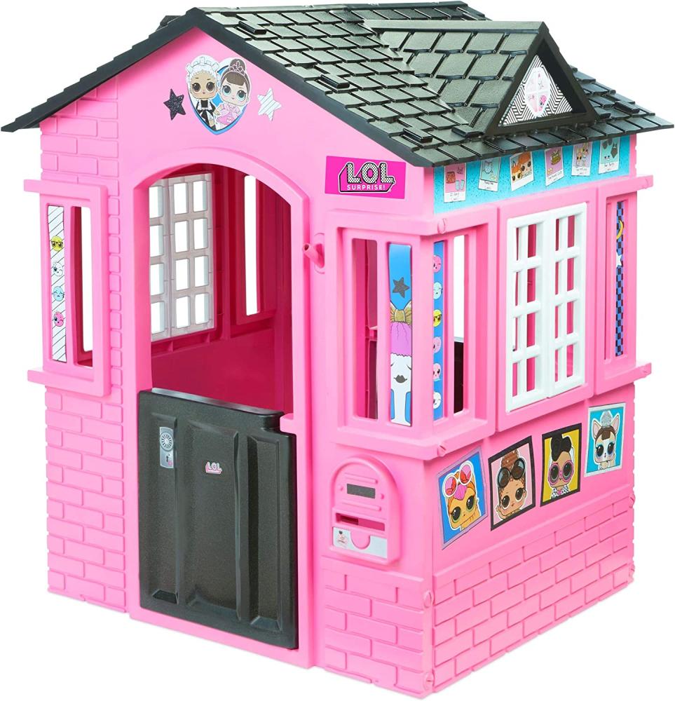 little tikes 650420M Kinder Spielhaus mit Glitzer im L.O.L. Surprise! Design - mit Fenstern und Türen, ideal für drinnen und draußen, extra robust und wetterfest, pink Bild 1