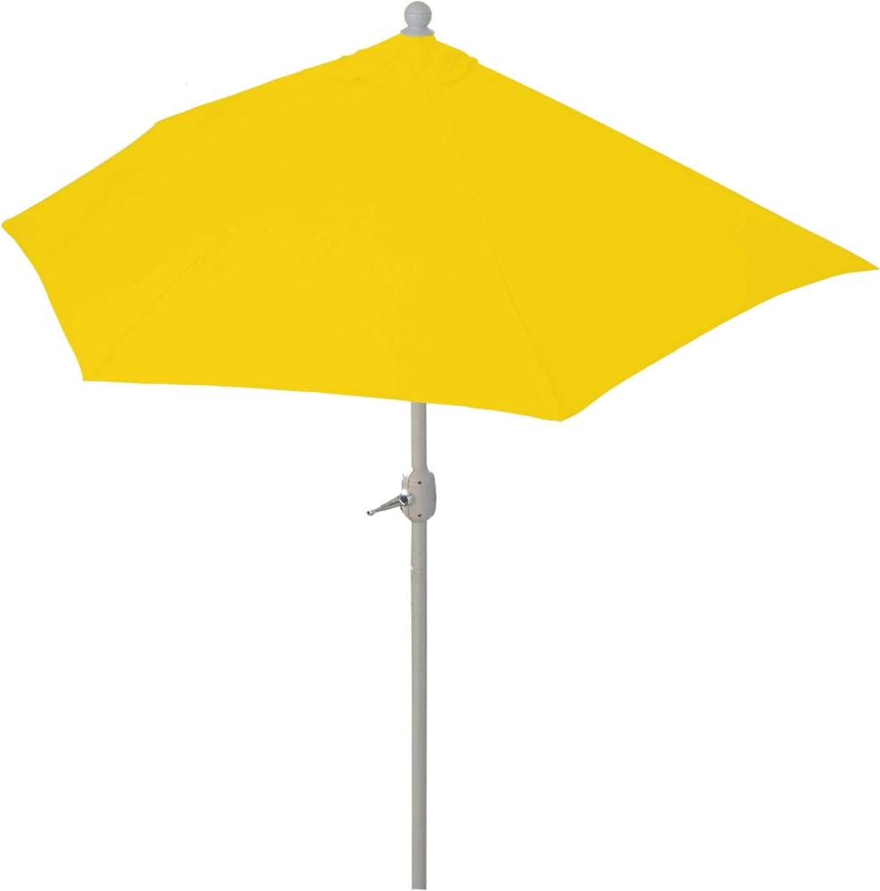Sonnenschirm halbrund Parla, Halbschirm Balkonschirm, UV 50+ Polyester/Alu 3kg ~ 270cm gelb ohne Ständer Bild 1