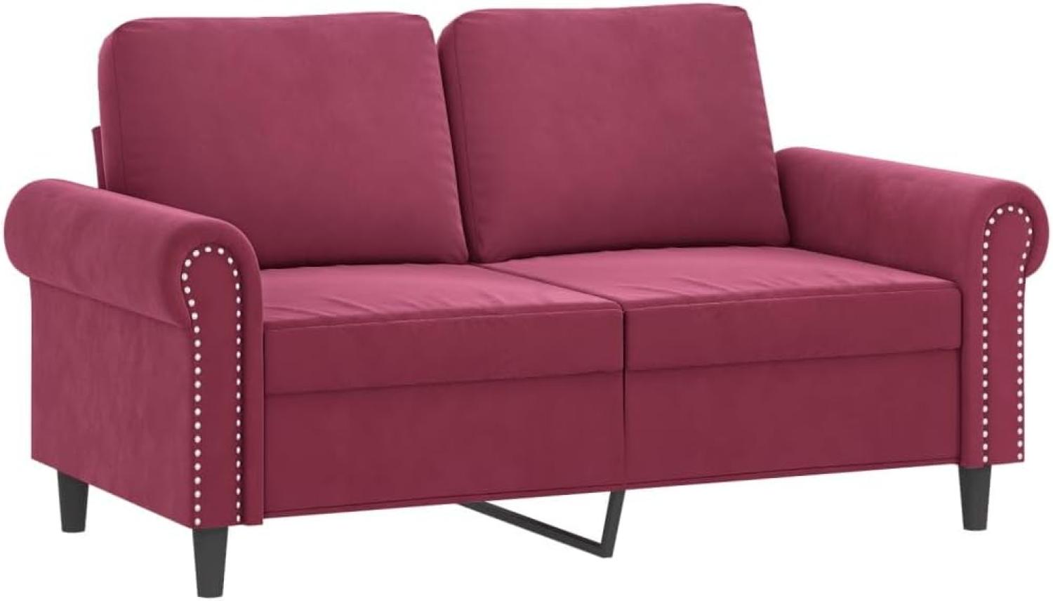 2-Sitzer-Sofa Weinrot 120 cm Samt (Farbe: Rot) Bild 1