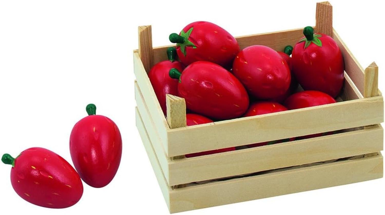 Goki 51668 - Kaufläden und Zubehör - Erdbeeren, Obstkiste Bild 1
