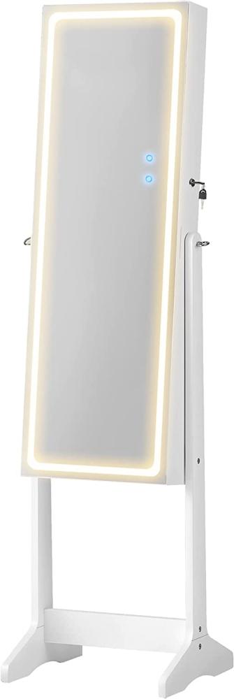 Schmuckschrank Spiegelschrank Schmuck Organizer mit LED Beleuchtung, Farbe und Helligkeit einstellbar, mit rahmenlosem Ganzkörperspiegel JJC012W01 Bild 1