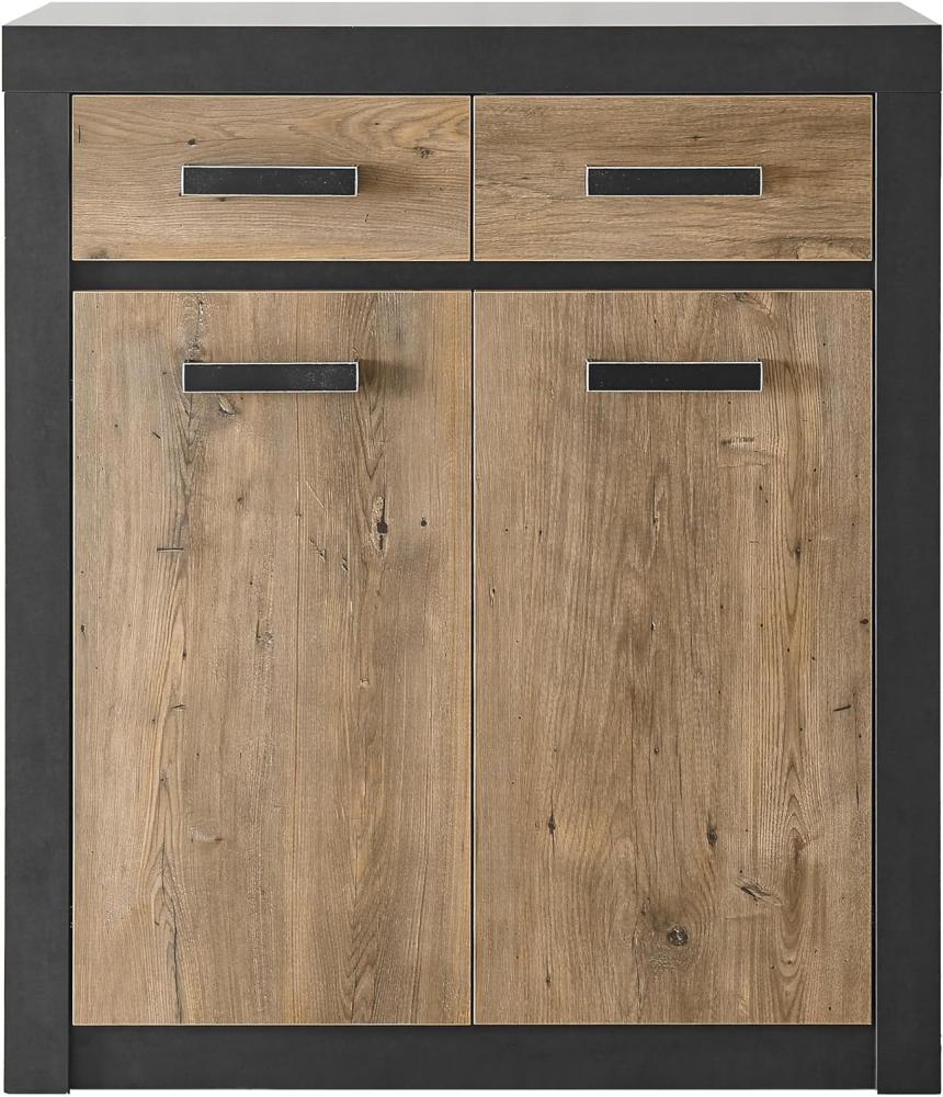 'Beveren' Sideboard Kastanie und Fresco grau, mit 2 Schubkästen und 2 Türen Bild 1