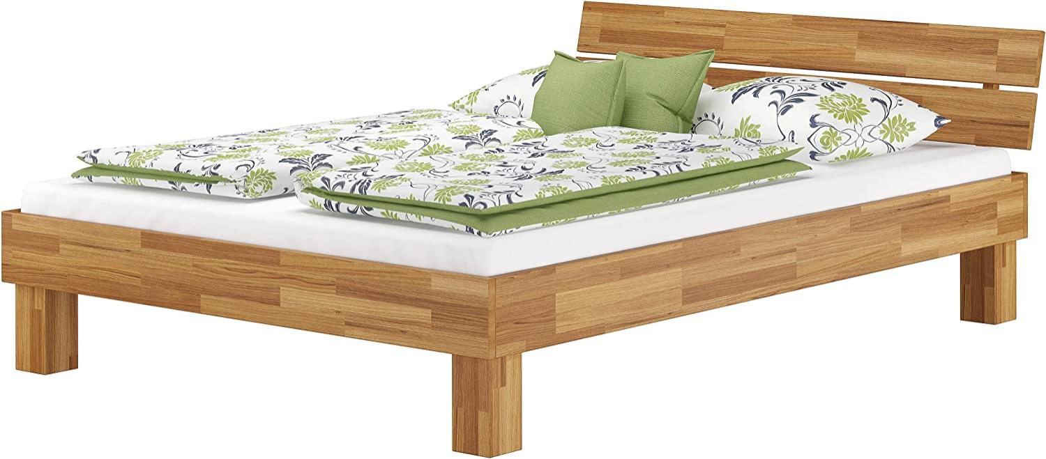 Erst-Holz Futonbett Französisches Bett 140x200 Doppelbett Eiche-Bettgestell massiv ohne Rollrost 60. 88-14 oR Bild 1