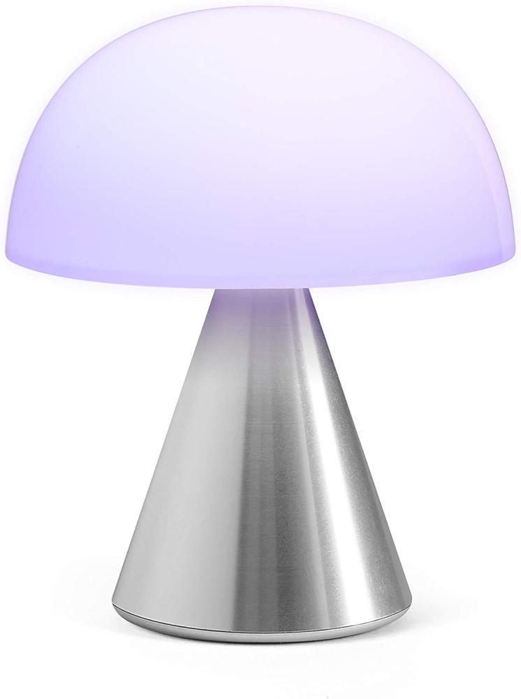 Lexon MINA M Wiederaufladbare kabellose LED-Tischlampe, für Nachttisch oder Schreibtisch, mit Dimmer, bis zu 12 Stunden Akkulaufzeit - Aluminium Bild 1