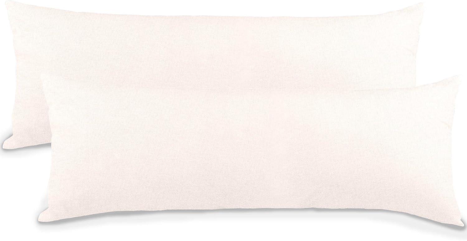 aqua-textil Classic Line Kissenbezug 2er-Set 40 x 145 cm Schnee weiß Baumwolle Seitenschläferkissen Bezug Reißverschluss Bild 1