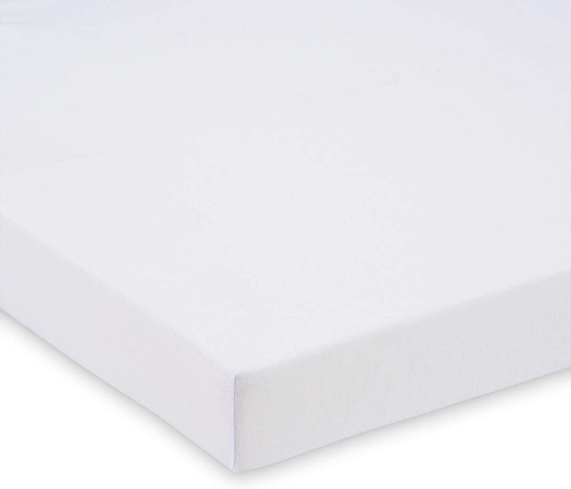 FabiMax BIO-Baumwolle Jersey Spannbettlaken für Laufgitter 75x100 cm, weiß Bild 1