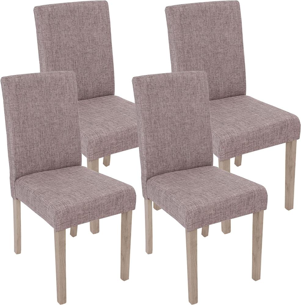 4er-Set Esszimmerstuhl Littau, Stuhl Küchenstuhl ~ Textil, grau, Beine Struktur - Eiche Bild 1