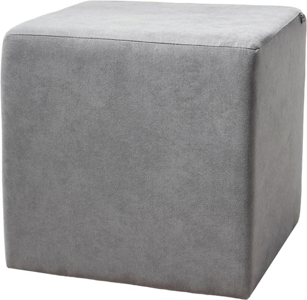 Sitzhocker Dado 45x45 cm Mikrofaser Grau Bild 1