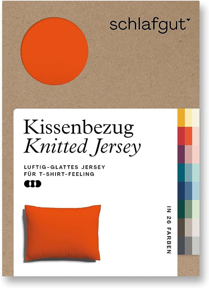 Schlafgut Knitted Jersey Bettwäsche | Kissenbezug einzeln 60x80 cm | red-mid Bild 1