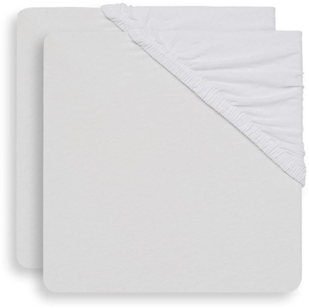 Jollein Spannbettlaken Jersey 60x120cm - Weiß - 2 Stück Bild 1