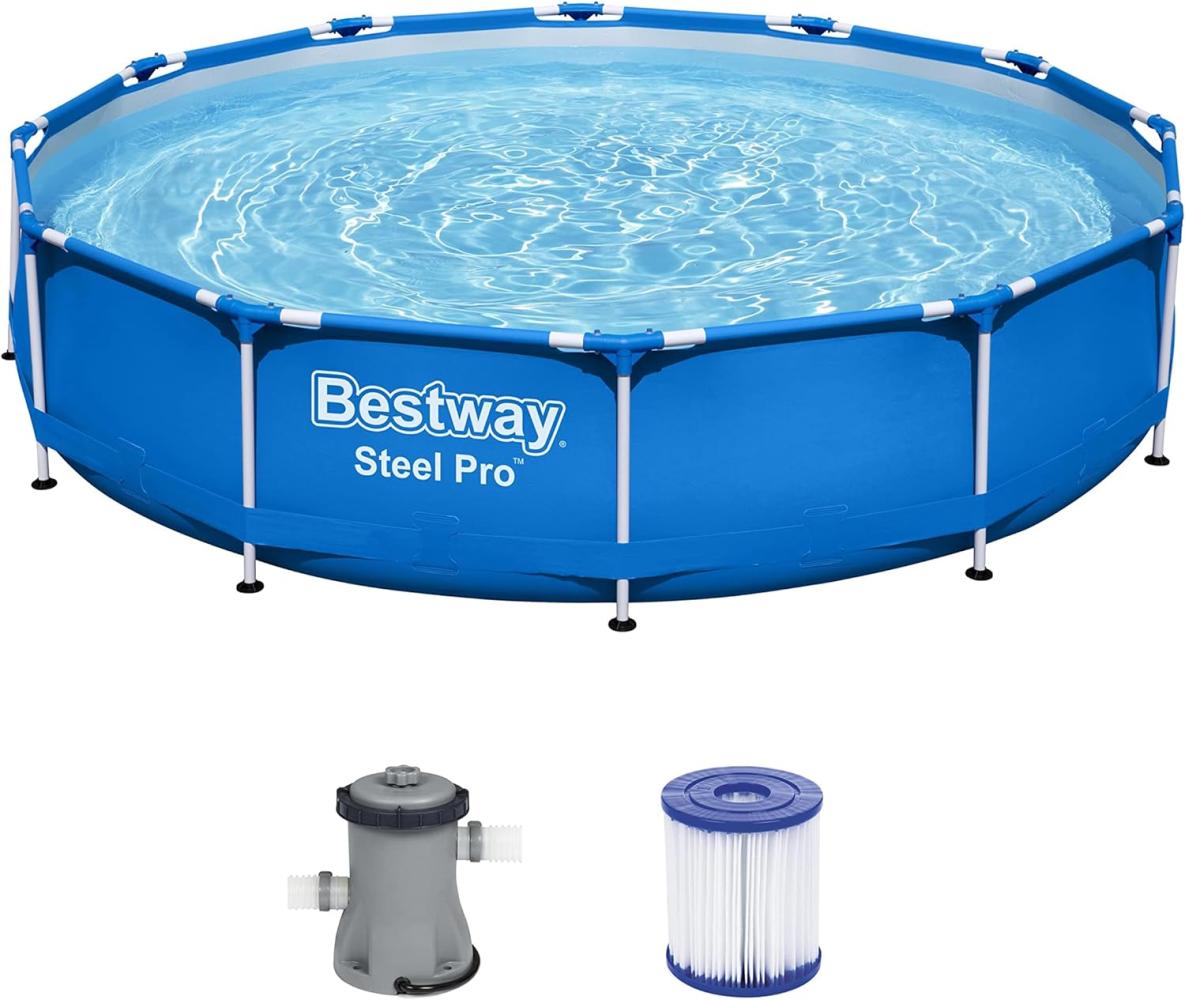Bestway 'Steel Pro Frame Pool Set 366 x 76 cm', rund, mit Filterpumpe Bild 1
