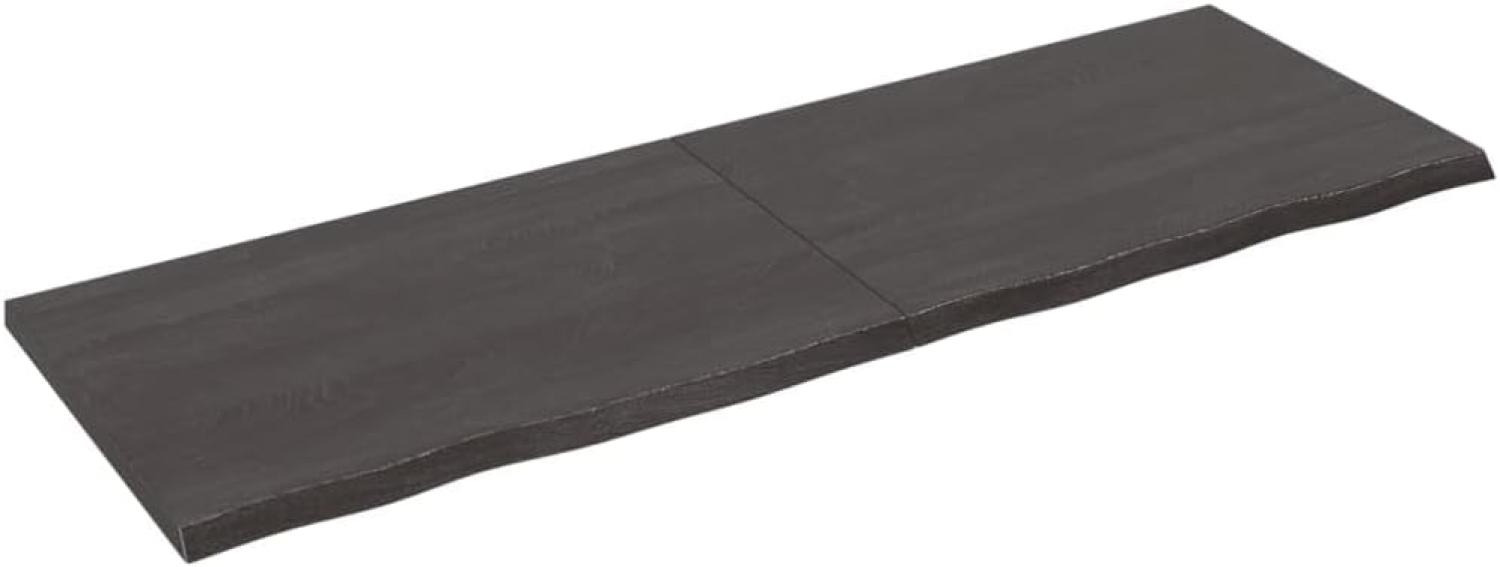 vidaXL Tischplatte Dunkelgrau 180x60x4 cm Massivholz Eiche Behandelt Bild 1