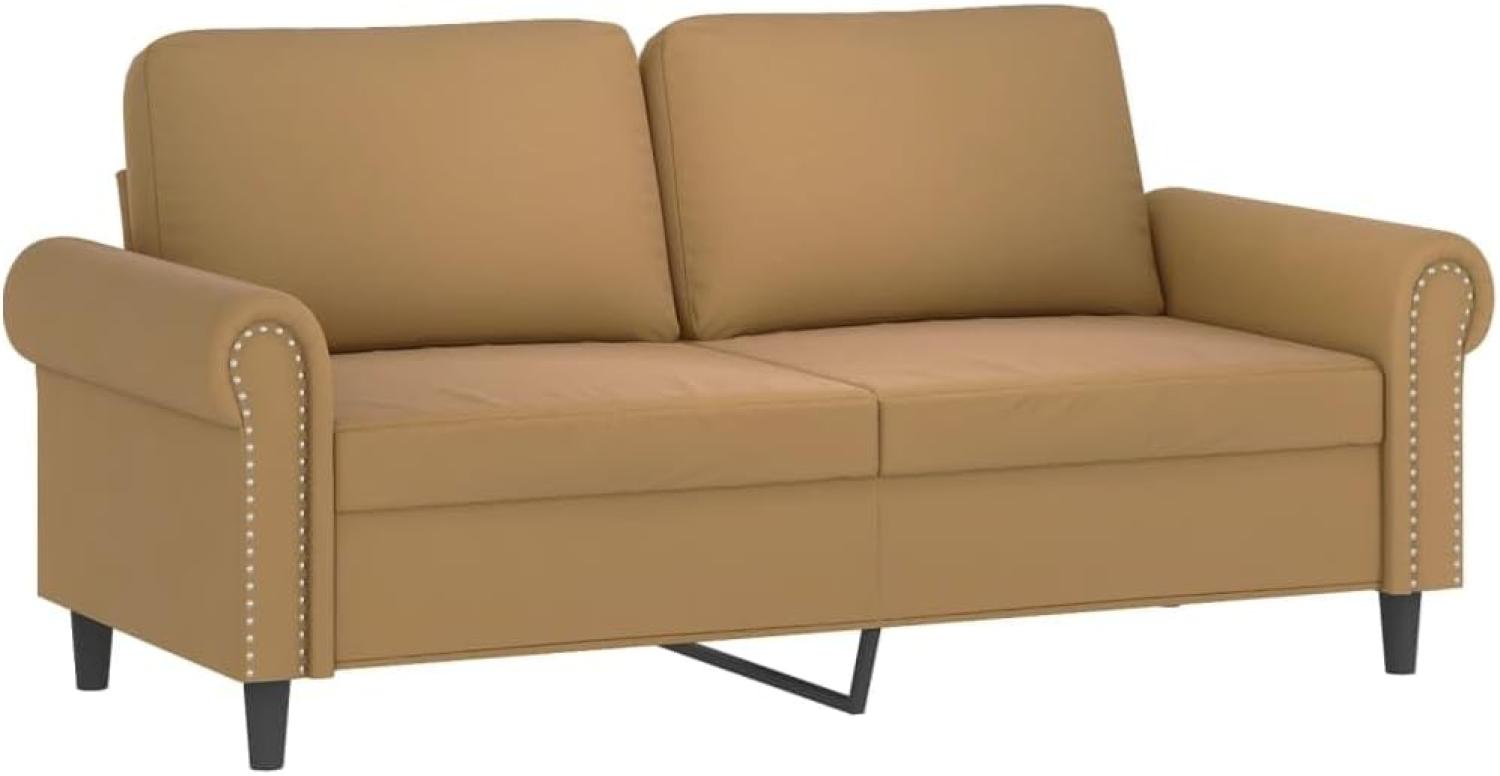 2-Sitzer-Sofa Braun 140 cm Samt (Farbe: Braun) Bild 1