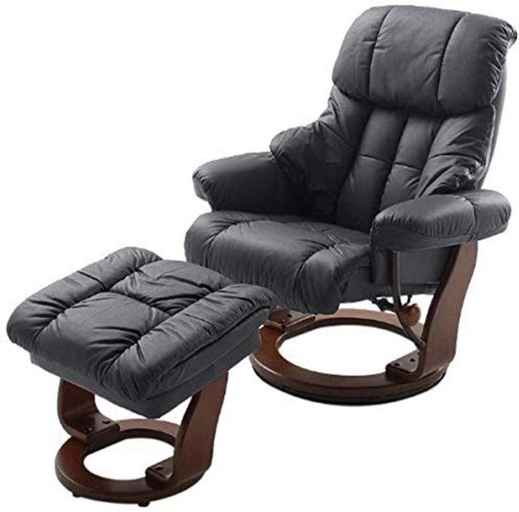 Relax-Sessel mit Hocker CALGARY, schwarz/walnussfarben Bild 1