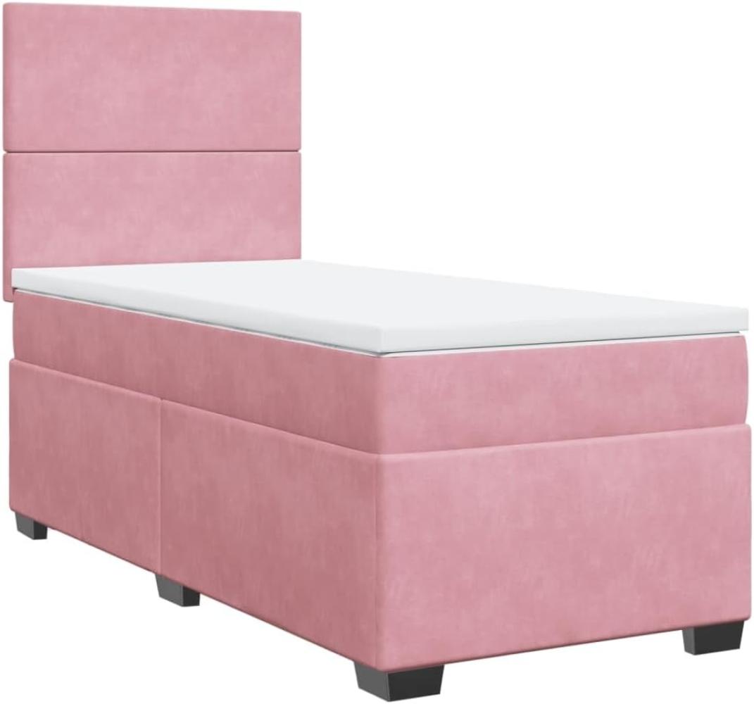 Boxspringbett mit Matratze Rosa 100x200 cm Samt 3290833 Bild 1