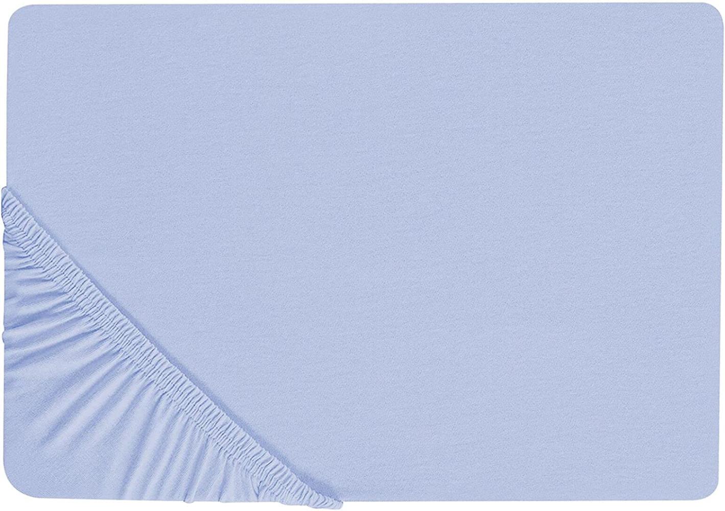 Spannbettlaken Baumwolle blau 200 x 200 cm JANBU Bild 1