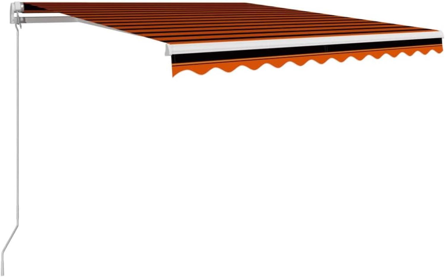 vidaXL Einziehbare Markise Handbetrieben 350 x 250 cm Orange und Braun 3051211 Bild 1