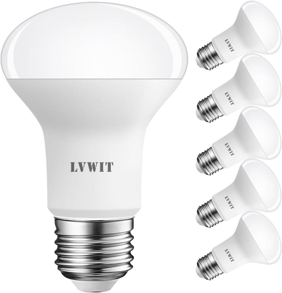 LVWIT LED Reflektor E27 R63, 806 lm, Warmweiß 2700K, 8W ersetzt 60W Glühbirne, matt (6er Pack) Bild 1