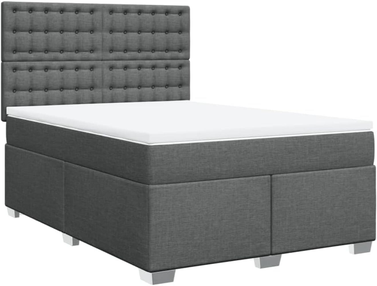 Boxspringbett mit Matratze Dunkelgrau 140x190 cm Stoff 3292798 Bild 1