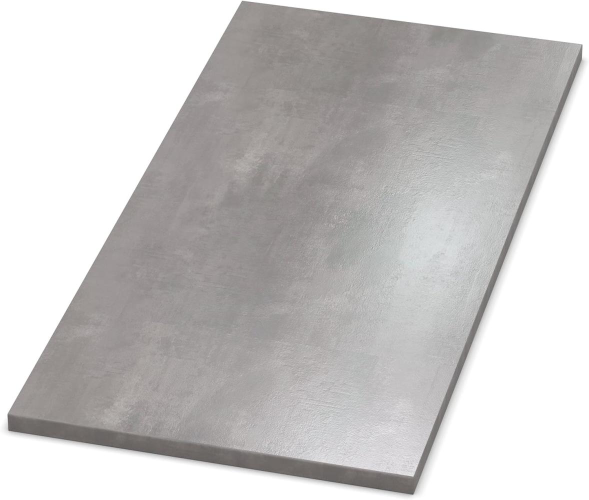 AUPROTEC Tischplatte 19mm Beton Perlgrau 1800 x 700 mm Holzplatte Dekor Spanplatte mit Umleimer ABS Kante Auswahl: 180 x 70 cm Bild 1