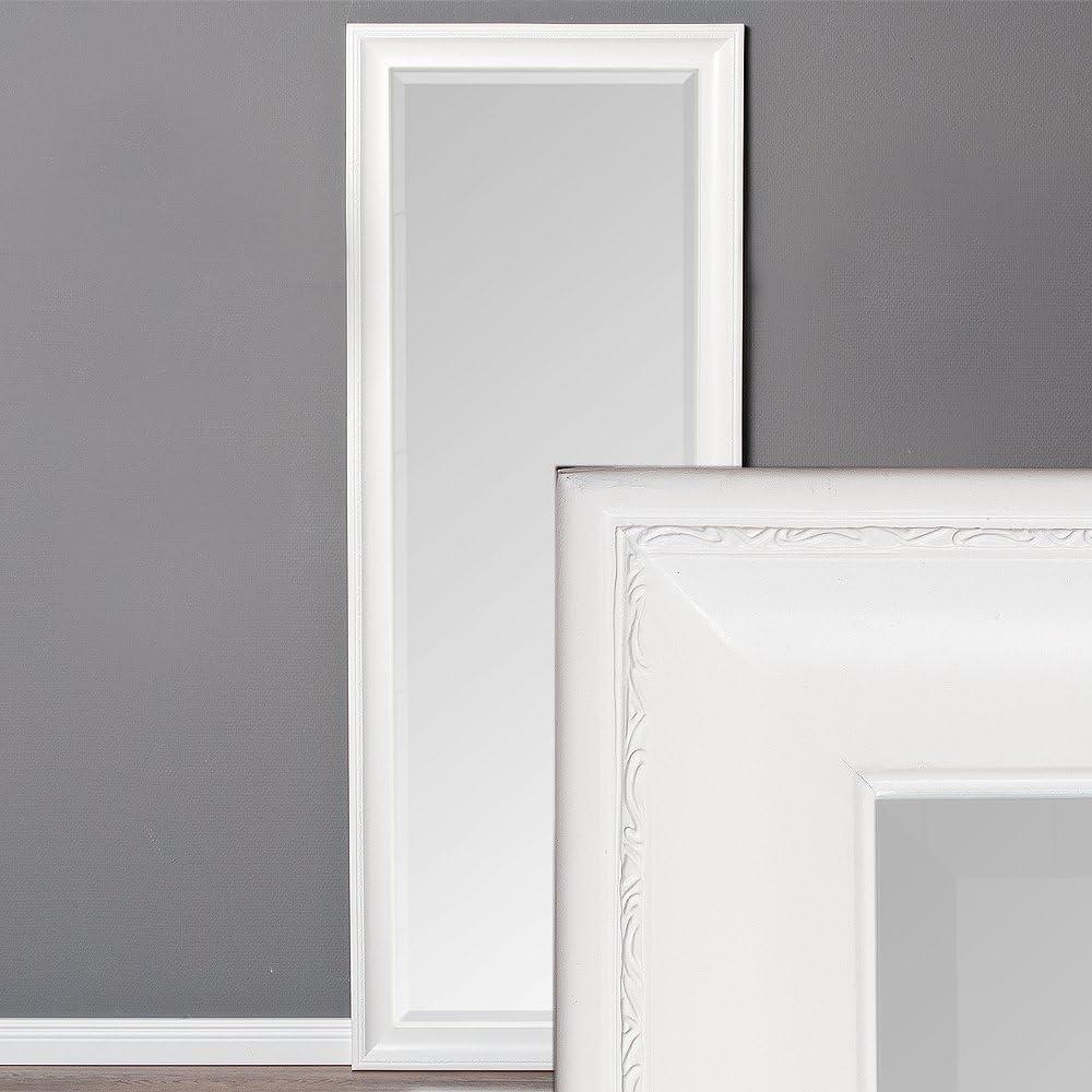 Wandspiegel COPIA 180x70cm Pur-Weiß Spiegel Barock Holzrahmen Facette Bild 1