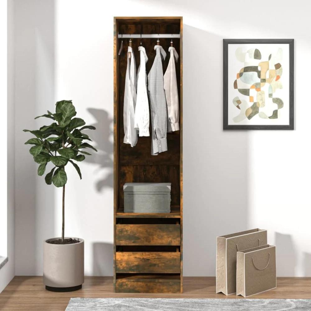 Kleiderschrank mit Schubladen, Räuchereiche, 50x50x200 cm Bild 1