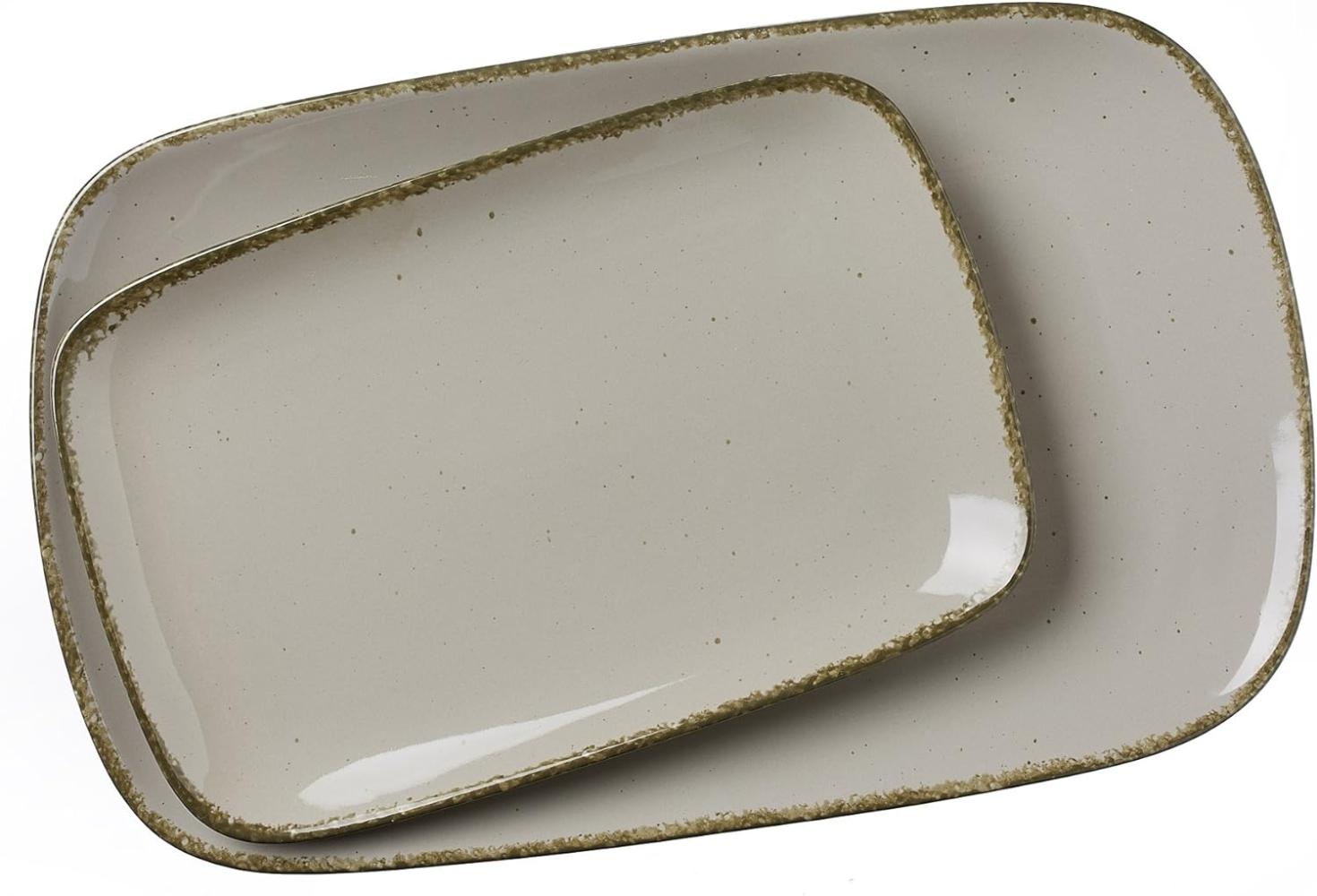 Ritzenhoff & Breker Porzellan Servierplatten-Set Casa, 2-teilg, 24x15,5 cm und 33x20 cm, Nougat Bild 1